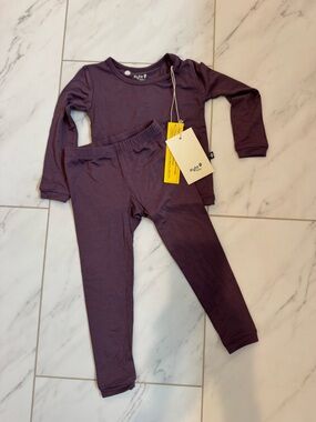 Kyte BABY currant two-piece bamboo knit long sleeve pajama set